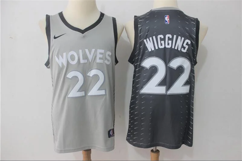 Timberwolves 22 Andrew Wiggins Gray City Edition Swingman Basketball Jersey