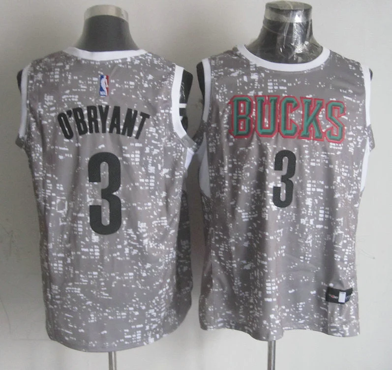 Bucks 3 Johny O'Bryant Grey City Luminous Basketball Jersey