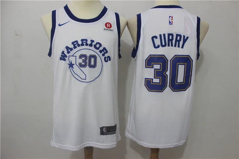 Warriors 30 Stephen Curry White Throwback Swingman Basketball Jersey