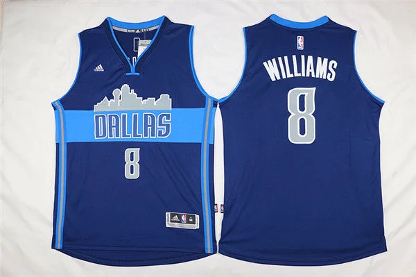 Mavericks 8 Deron Williams Navy Blue Cityscape Swingman Basketball Jersey