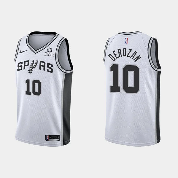 Men's San Antonio Spurs Black #10 DeMar DeRozan White Stitched Basketball Jersey