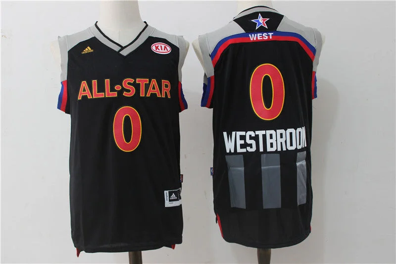 Thunder 0 Russell Westbrook Charcoal 2017 All-Star Game Swingman Basketball Jersey