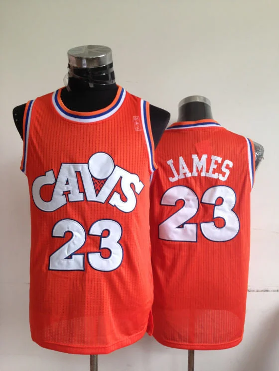 Cavaliers 23 James Orange Throwback Basketball Jerseys