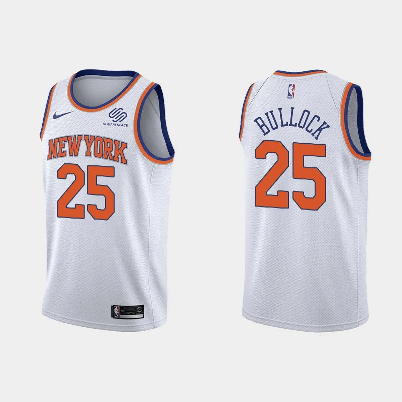 Men's New York Knicks #25 Reggie Bullock White Stitched Basketball Jersey