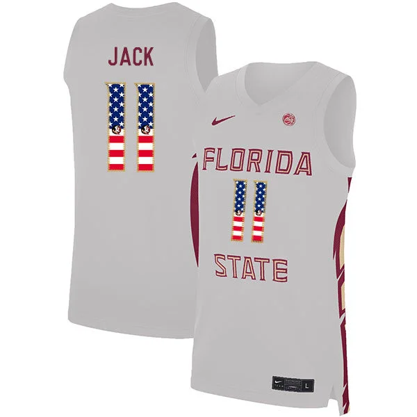 Florida State Seminoles 11 Nathanael Jack White USA Flag Basketball College Basketball Jersey