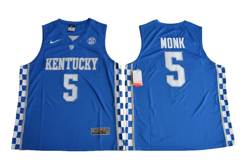 Kentucky Wildcats 5 Malik Monk Blue College Basketball Basketball Jersey