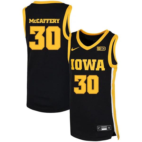 Iowa Hawkeyes 30 Connor McCaffery Black Basketball College Basketball Jersey