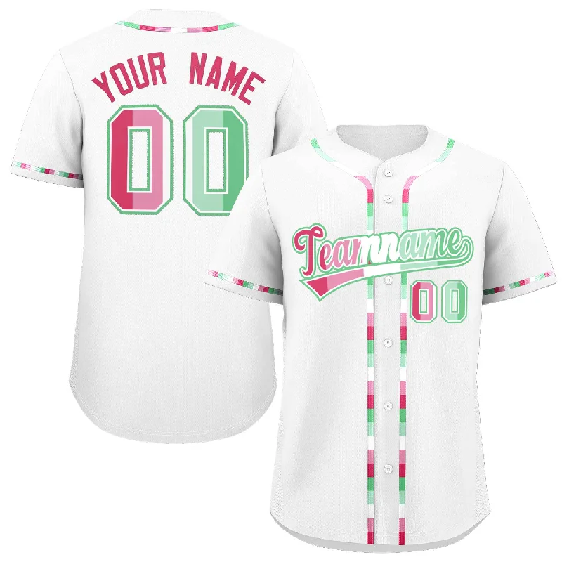 Custom White Abrosexual For Pride Month Classic Style Authentic Baseball Jersey