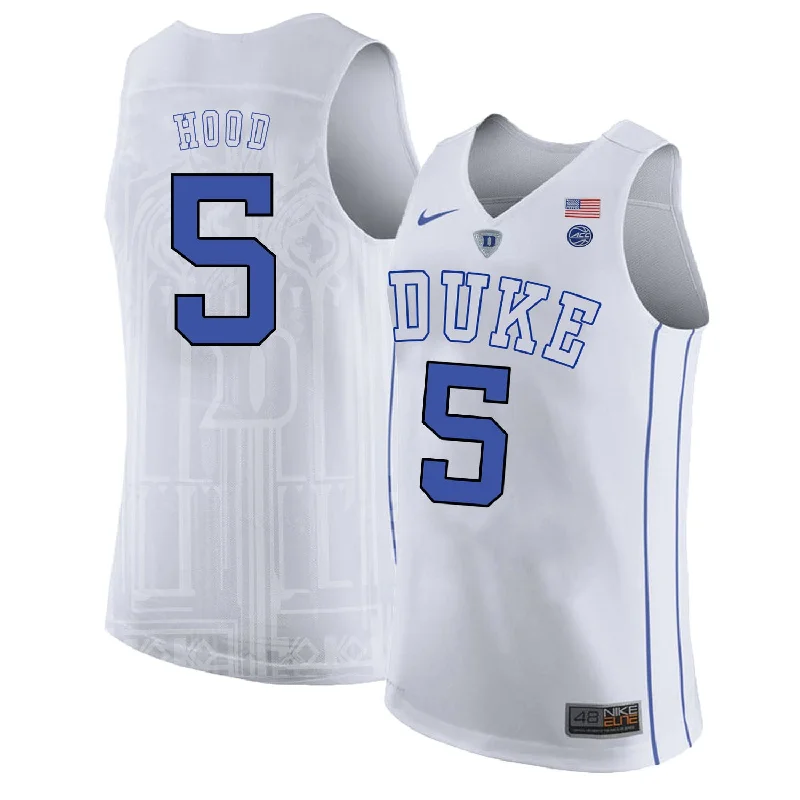 Duke Blue Devils 5 Rodney Hood White College Basketball Basketball Jersey