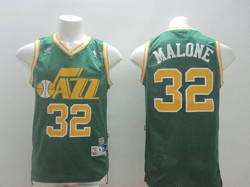 Jazz 32 Malone Green New Revolution 30 Basketball Jerseys