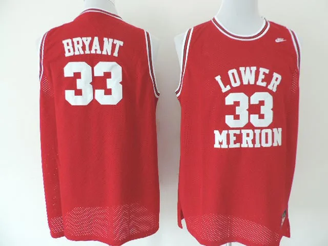 Lower Merion High School 33 Kobe Bryant Red Swingman Basketball Jerseys