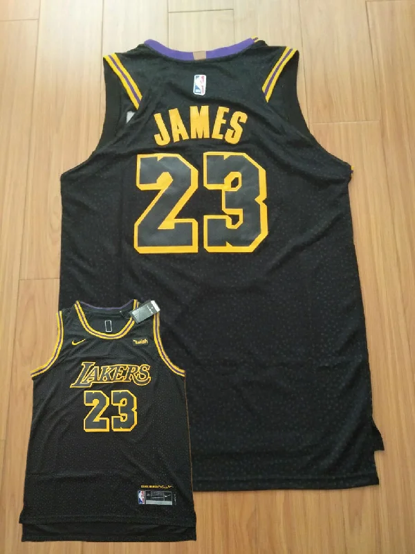 Lakers 23 Lebron James Black City Edition Authentic Basketball Jersey