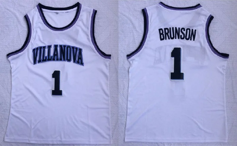 Villanova Wildcats 1 Jalen Brunson White College Basketball Basketball Jersey