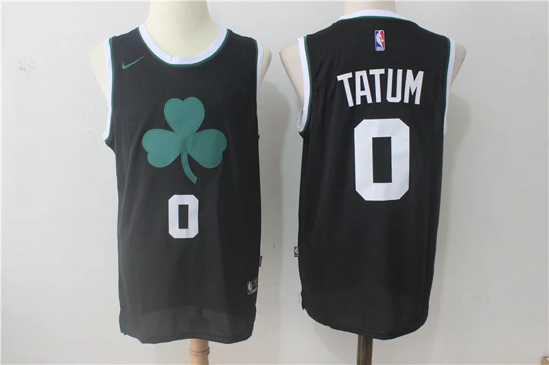 Celtics 0 Jayson Tatum Black Basketball Jersey