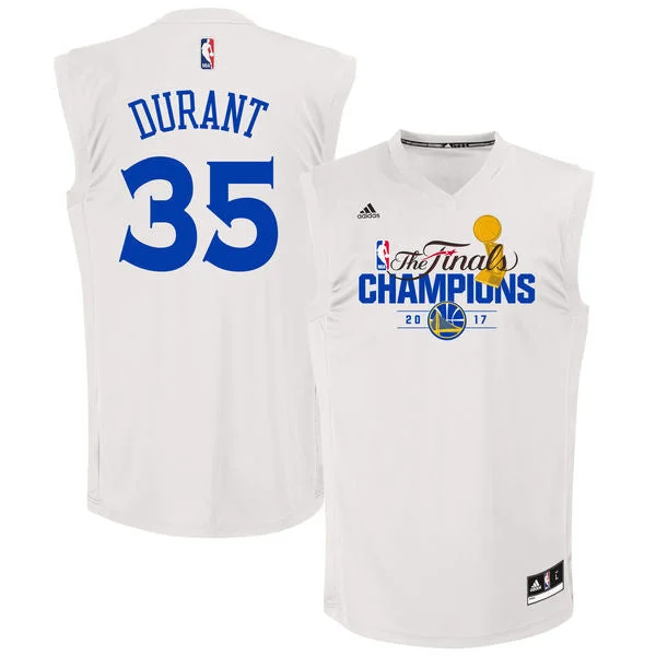 Warriors 35 Kevin Durant White 2017 Champions Replica Basketball Jersey