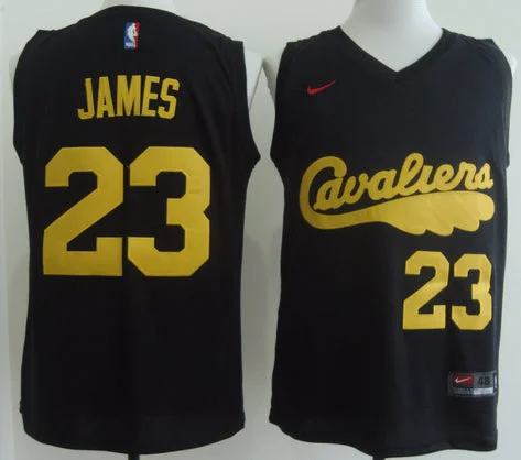 Cavaliers 23 Lebron James Black Throwback Basketball Jersey