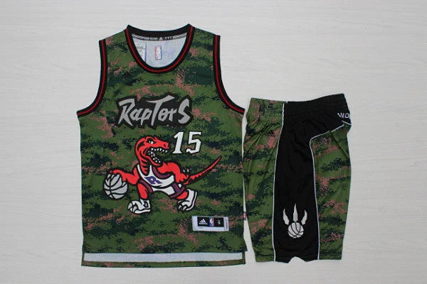 Raptors 15 Vince Carter Camo Swingman Basketball Jersey(With Shorts)