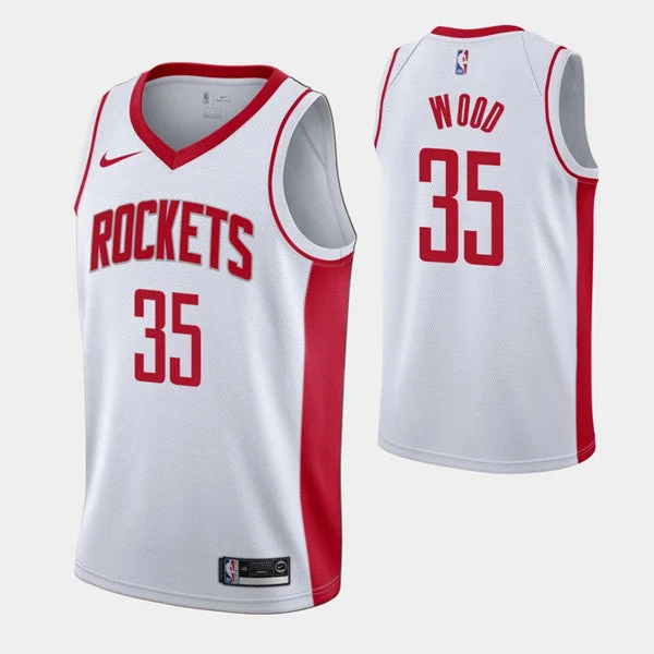 Men's Houston Rockets #35 Christian Wood White Stitched Basketball Jersey