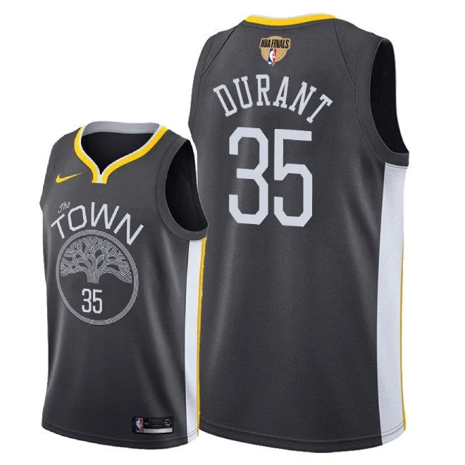 Warriors 35 Kevin Durant Black City Edition 2018 Finals Swingman Basketball Jersey