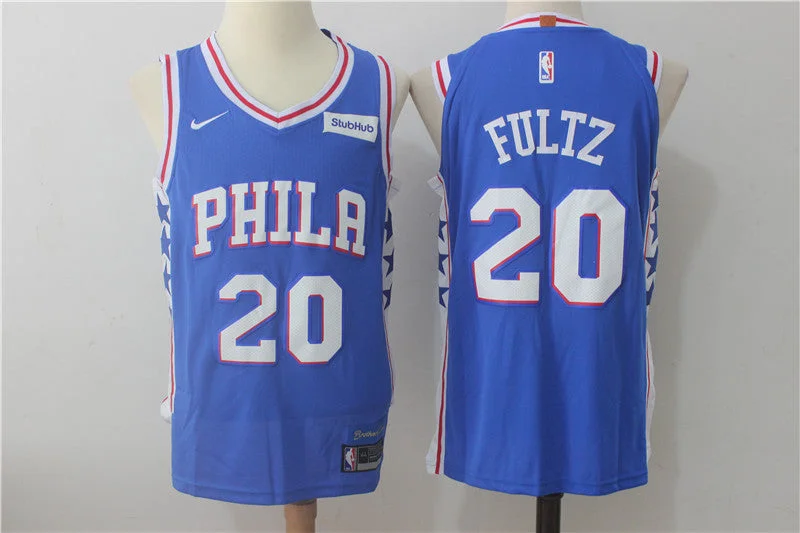 76ers 20 Markelle Fultz Blue Authentic Basketball Jersey