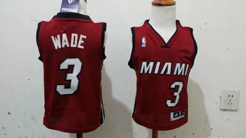 Heat 3 Wade Red Toddler Basketball Jerseys