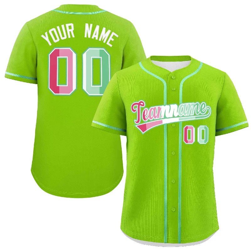 Custom Neon Green Abrosexual For Pride Month Classic Style Authentic Baseball Jersey