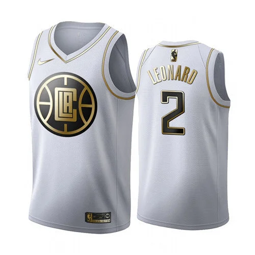 Men's Los Angeles Clippers #2 Kawhi Leonard White 2019 Golden Edition Stitched Basketball Jersey