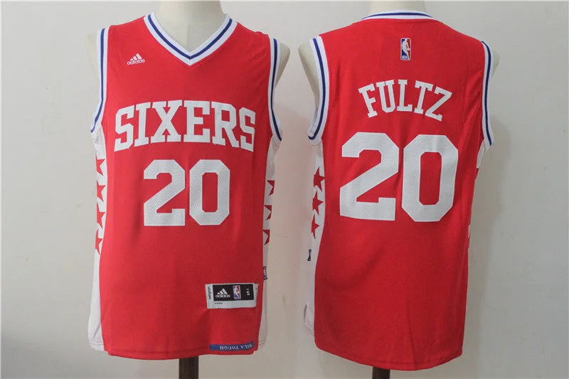 Men's Philadelphia 76ers #20 Fultz Red Stitched Basketball Jersey