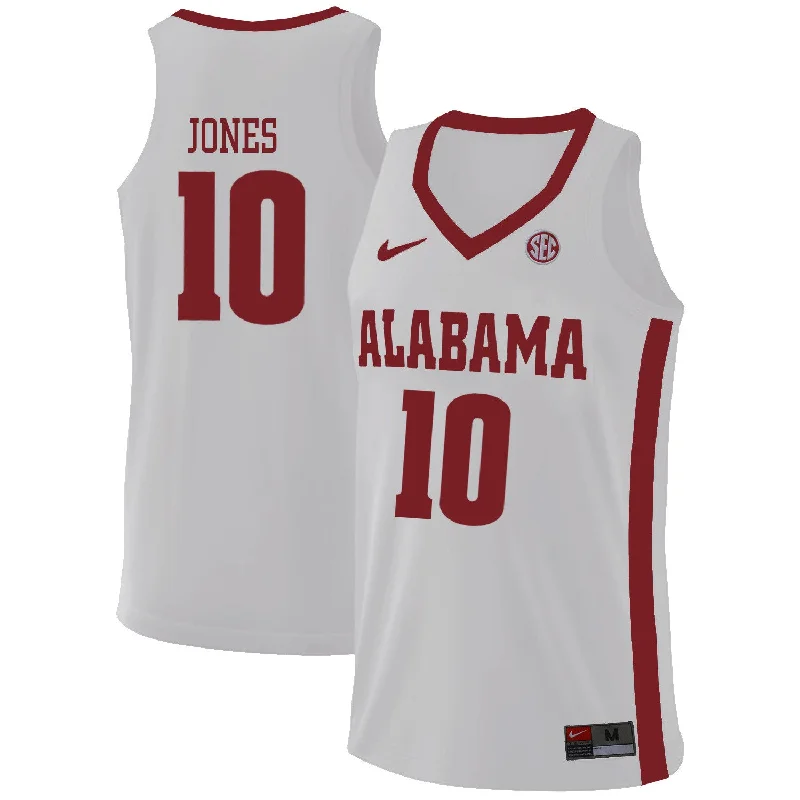 Alabama Crimson Tide 10 Herbert Jones White College Basketball Basketball Jersey