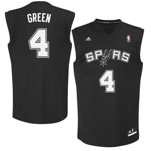 Spurs 4 Danny Green Black Fashion Replica Basketball Jersey