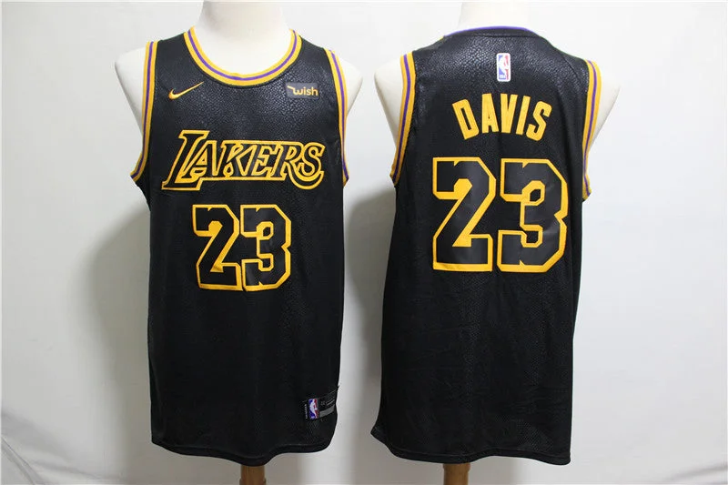 Lakers 23 Anthony Davis Black City Edition Swingman Basketball Jersey