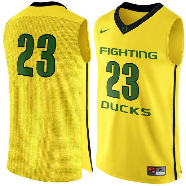 Oregon Ducks #23 Yellow Basketball College Basketball Jersey